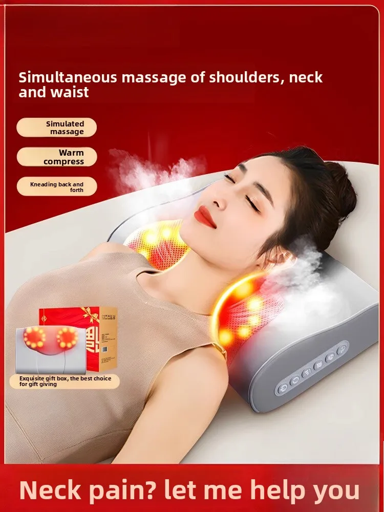 Multifunctional Full Body Massage Pillow Cushion Kneading Massager For Shoulder Neck Cervical Waist Back Home Use Gift