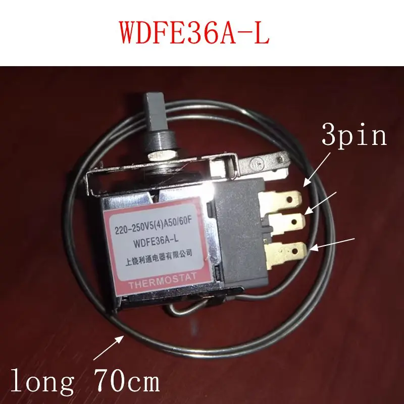 

WDFE36A-L 3Pin Refrigerator Thermostat Household Metal Temperature Controller Accessories