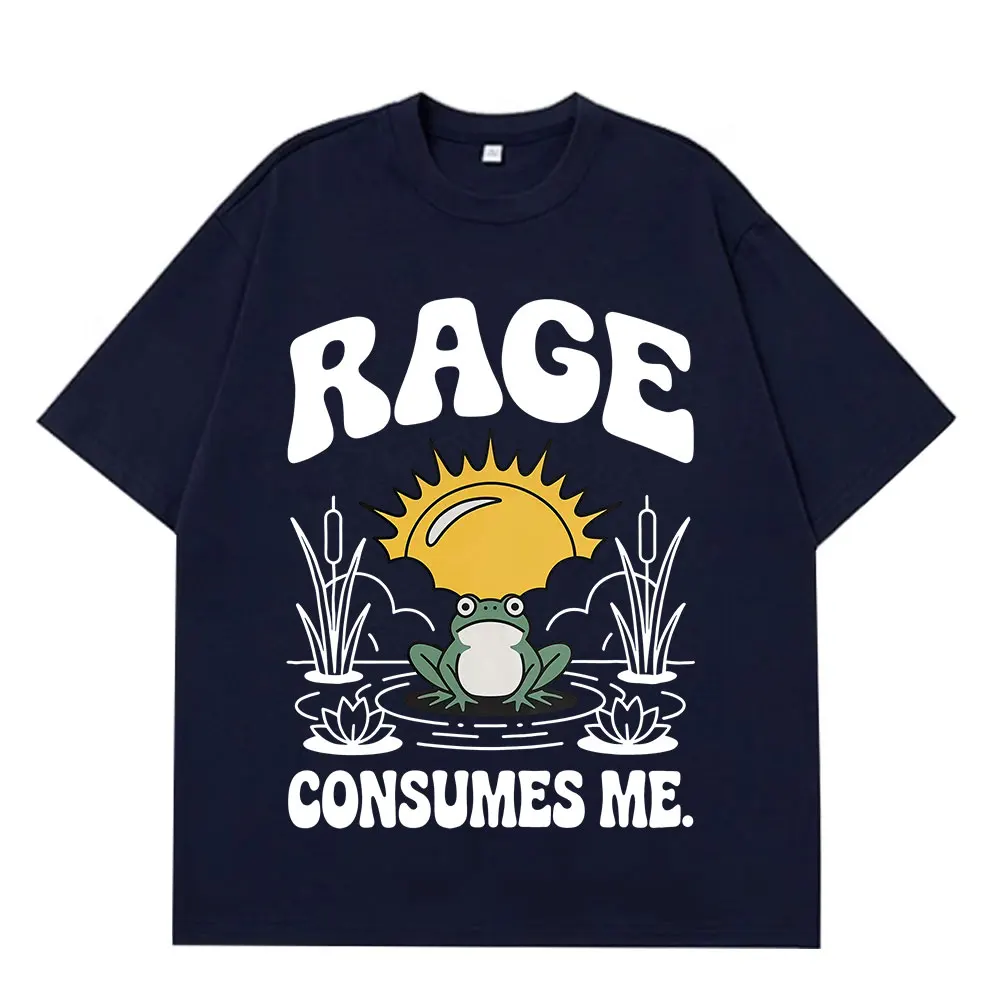 مضحك الغضب يستهلكني الضفدع بركة خمر نمط 90s الجرافيك الرجال النساء Harajuku تيز الصيف موضة عادية القطن الهيب هوب تي شيرت #4