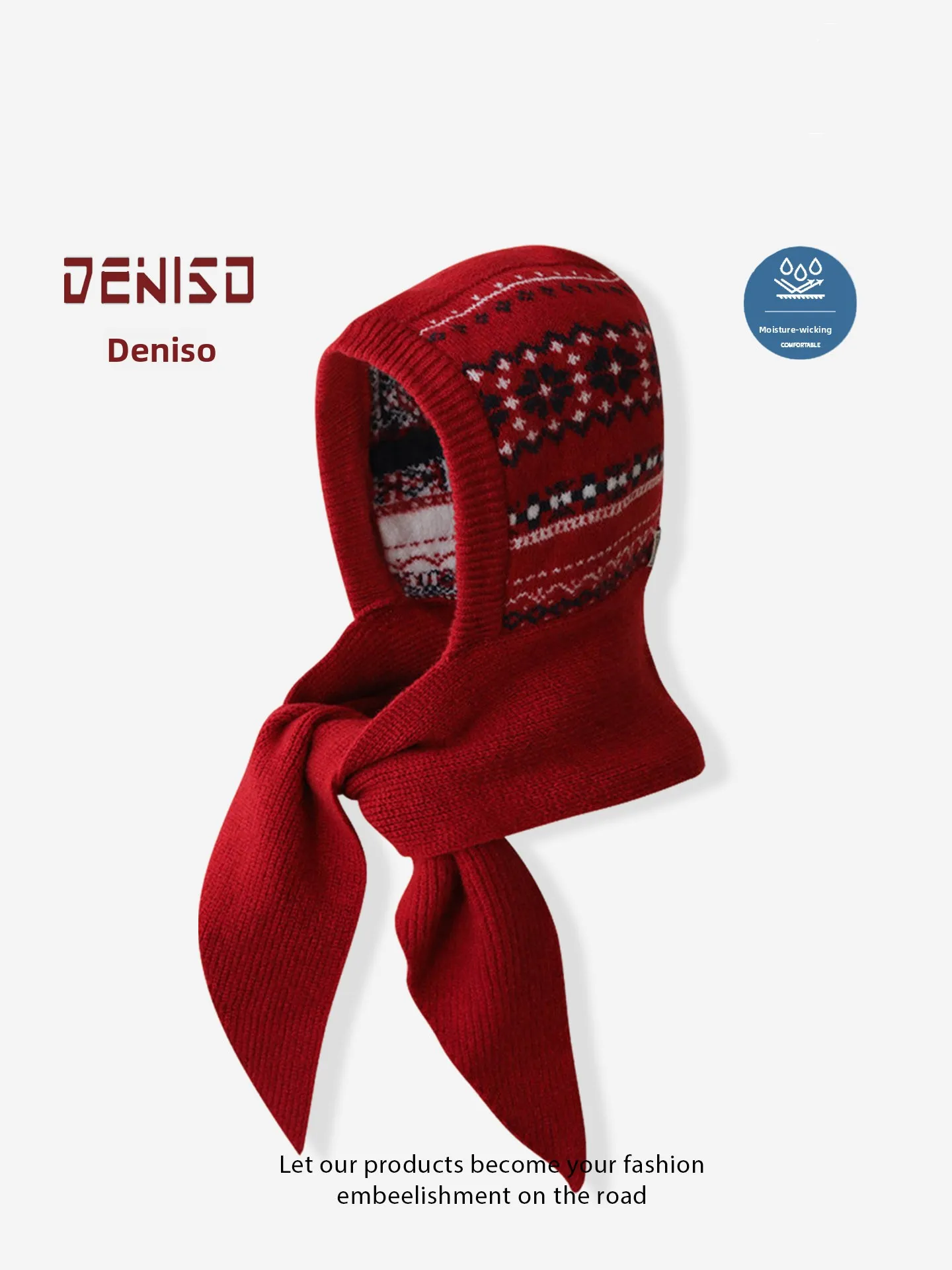 red-fair-isle-windproof-women's-balaclava-hat-scarf-in-one-ear-protection-scarf-wool-blend-knitted-cap-for-winter-deniso