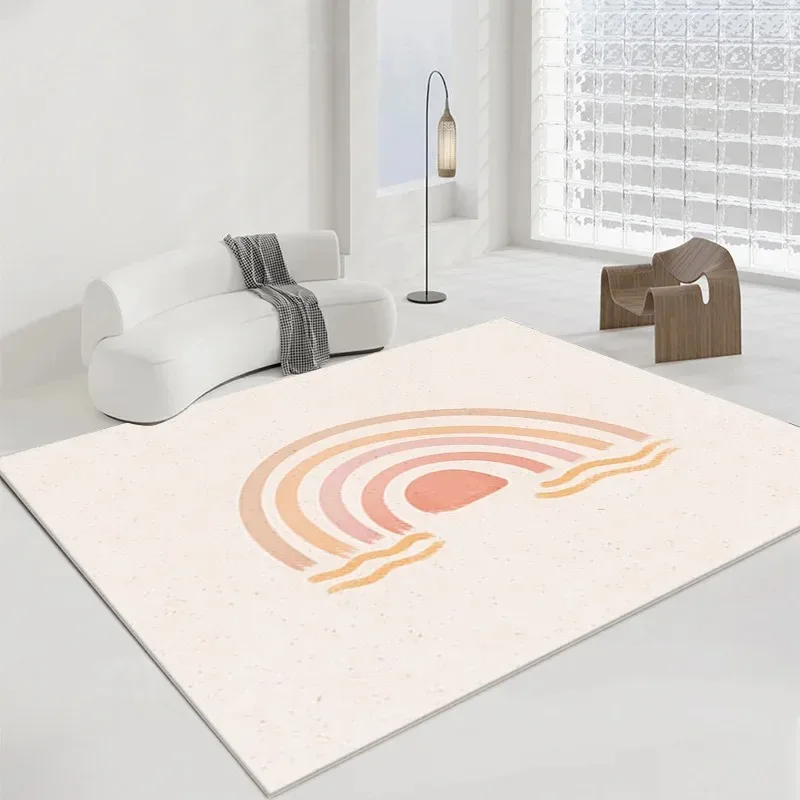 Simple Rainbow Line Pattern Floor Mat Door Front Decoration Home Living Room Floor Mat