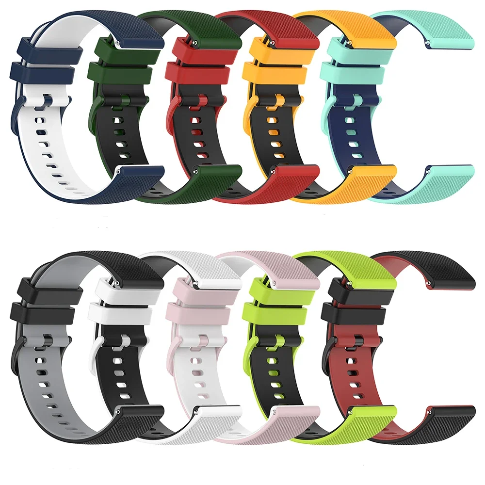 22mm two-tone silicone strap for UMIDIGI Uwatch 2S/3S/Ulun S Smartwatch for Uwatch strap replaceable accessories