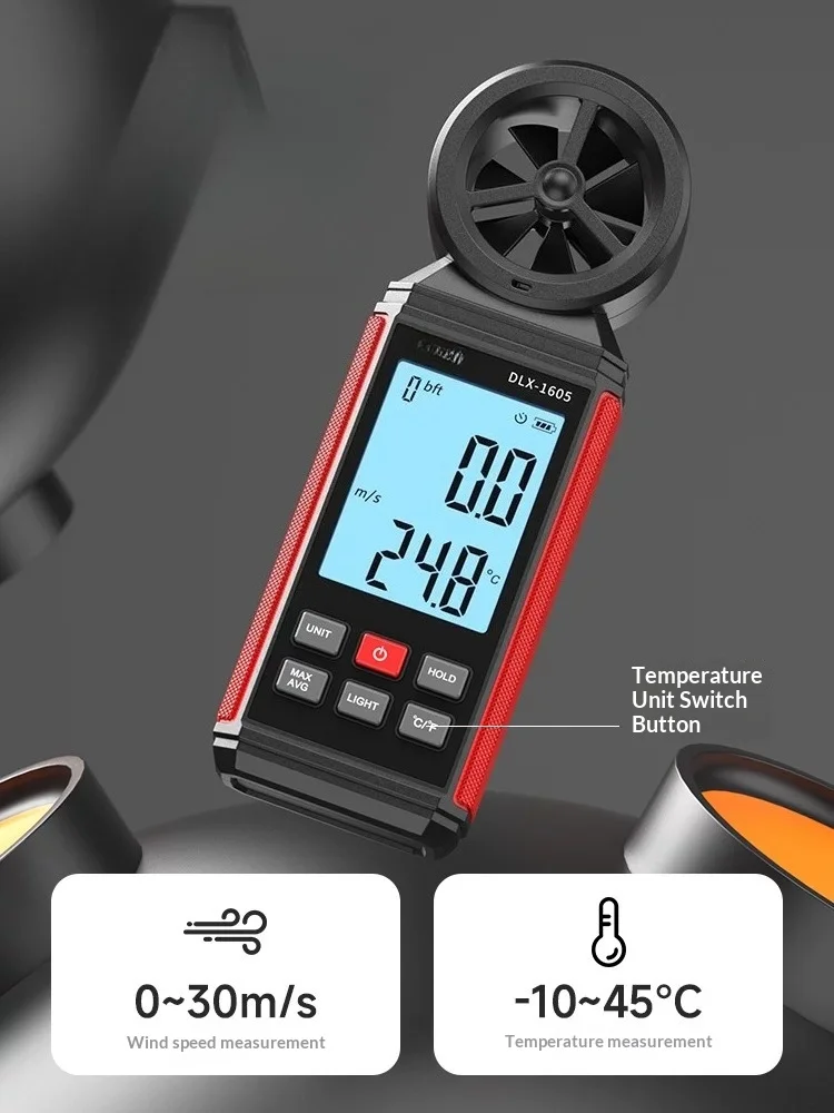 for Delixi handheld anemometer - high-precision wind speed, temperature, and airflow tester - sensing instrument