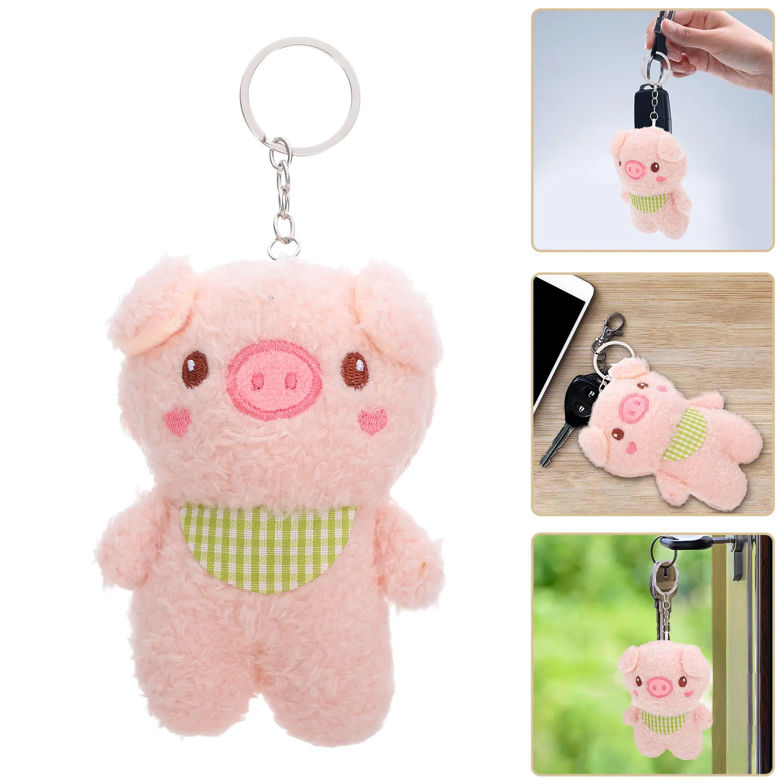 

Stuffed Pig Keychain Soft Comfortable Hanging Pendant Bag Decor Backpack Charm Key Ring Portable Key Holder Gift Ornament