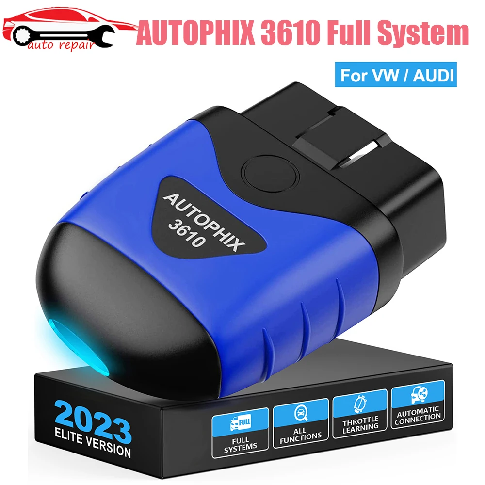 

AUTOPHIX 3610 OBD2 Bluetooth Diagnostic Scan Tool for VW for Audi Full System Code Reader EPB Reset Battery Check OBD2 Scanner