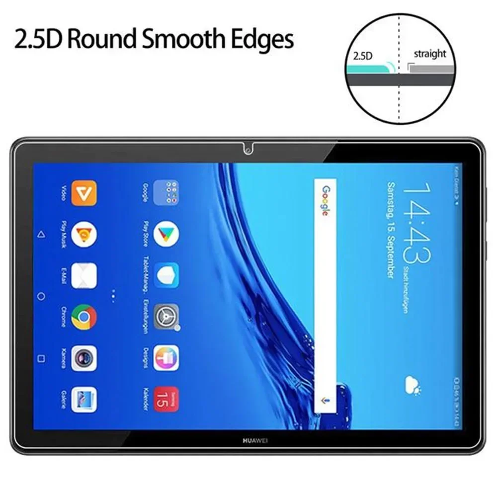 화웨이 미디어패드 T5 10.1 2018 AGS2-W09, L09, L03, W19, 풀 커버리지 스크린 보호대, 태블릿 필름, 9H 강화 유리, 3 팩
