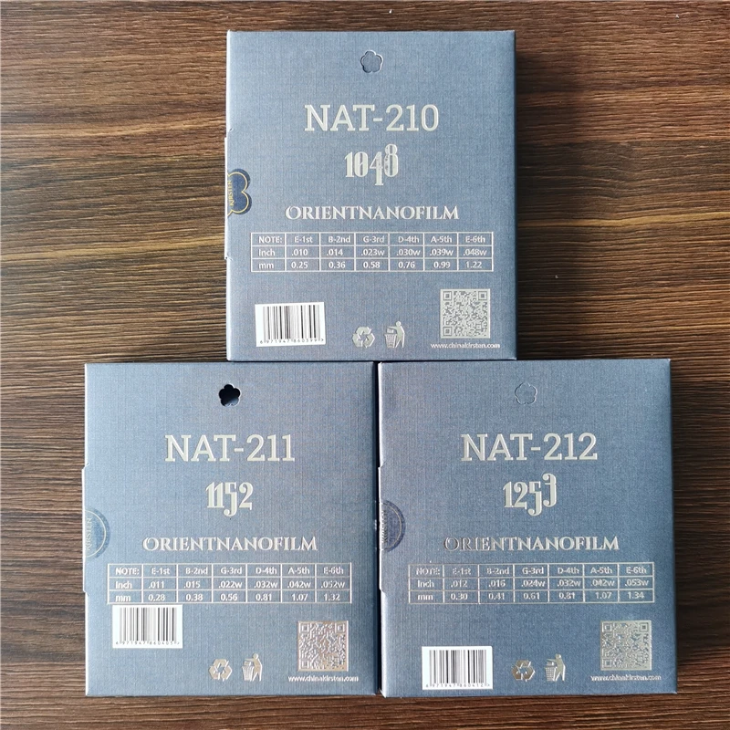 2 Sets High Quality Acoustic Guitar String Nano Film Rust Proof Coating Phosphor Bronze Strings NAT2 10/48,11/52,12/53