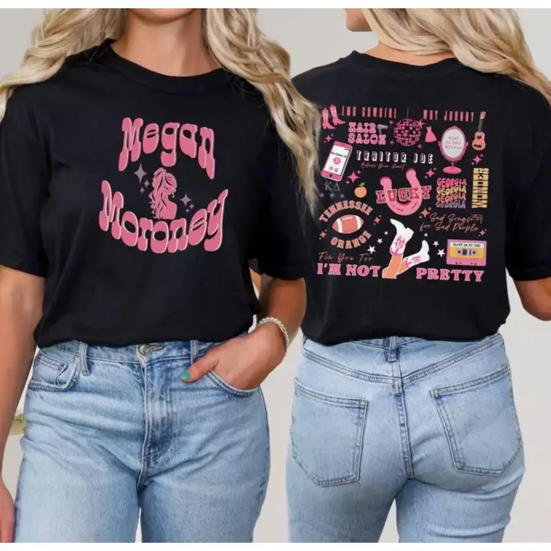 Megan Moroney Set List Tee Black Unisezx ALl size 2 Sides Shirt