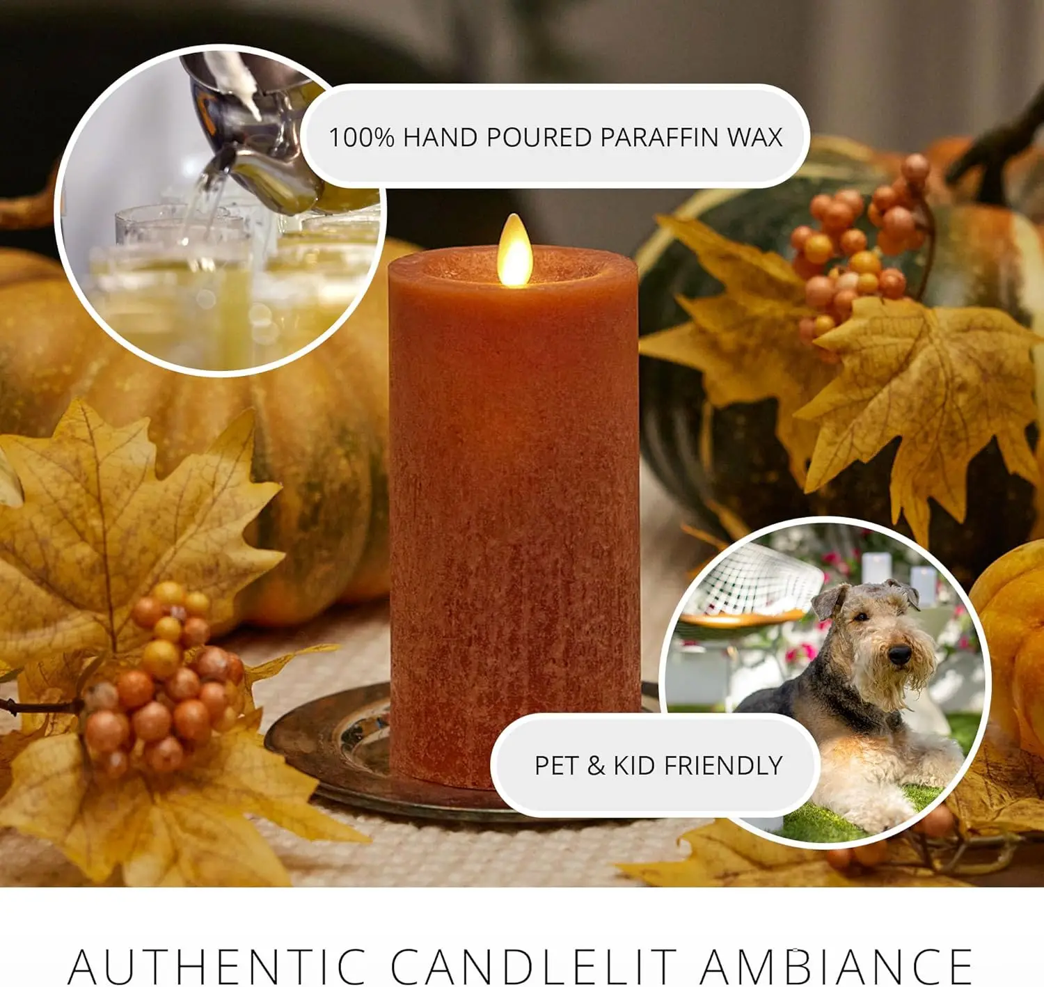 Pilar de vela LED sem chama com temporizador, textura de cera real, operado por bateria para decoração segura de casa