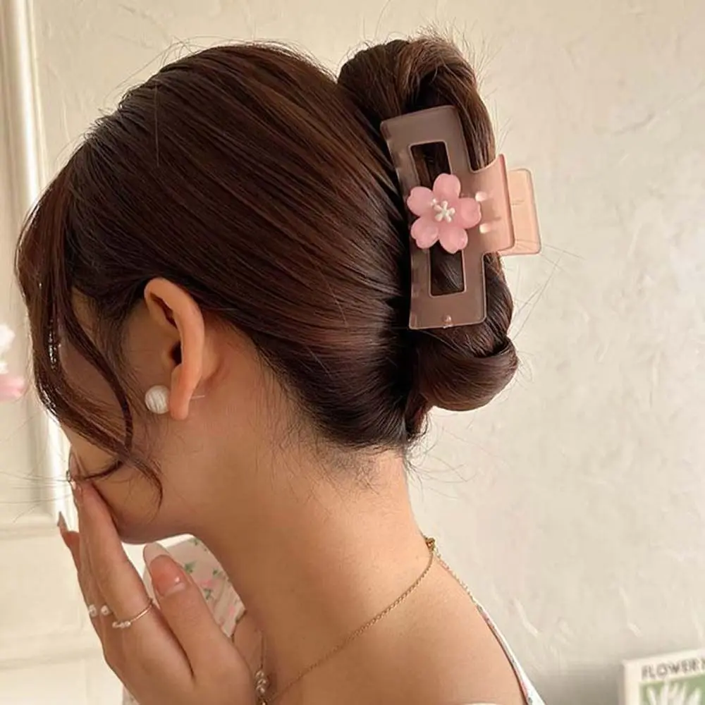 

Sweet Sakura Sakura Hairpin Cherry Blossom Hair Accessories Flower Hair Claw Creamy Flower Pink Sweet Barrettes Gift