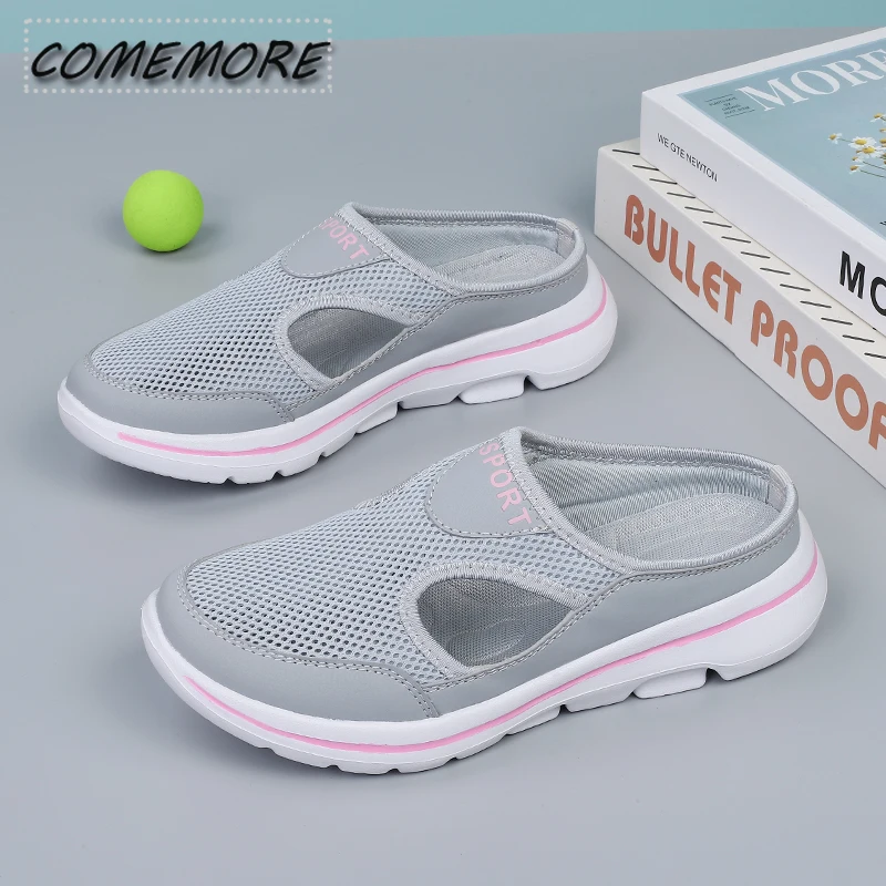 Summer Slip on Mesh Half Shoes for Men Women;s Sports Slippers Fashion Lightweight Comfortable Breathable Big Size 47 48 Outside