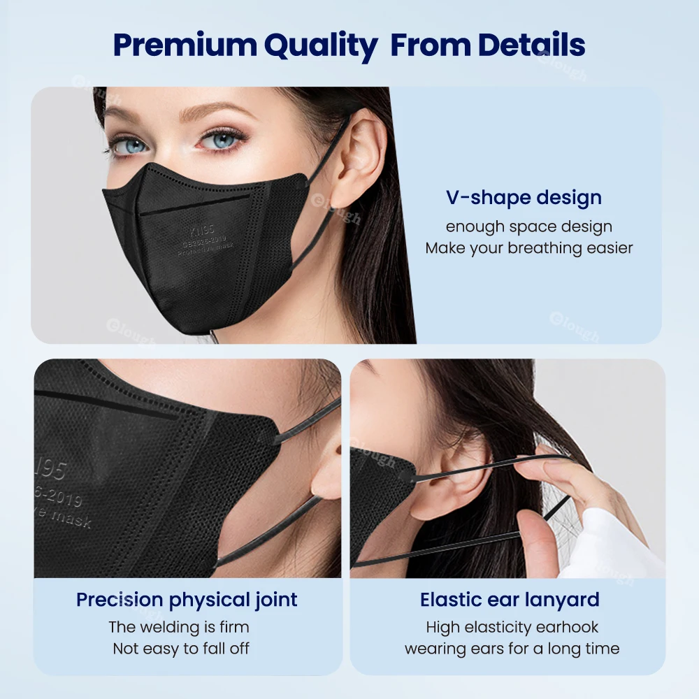 10-100PCS Mascarillas kn95 FPP2 Mask FFP 2 Fish korea Masks FFP2Mask Adult 4 L ayers FFP2 KN95 Respirator KN 95 Mask Black ce