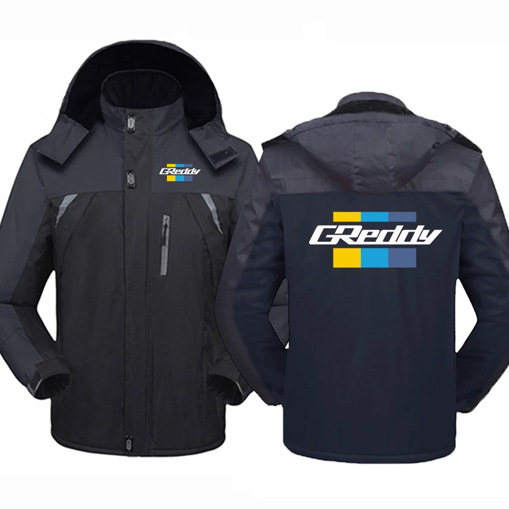 GReddy Turbo Systems Logo men's thick windproof coat is suitable for adding thickness and providing warmth hoodies jacket