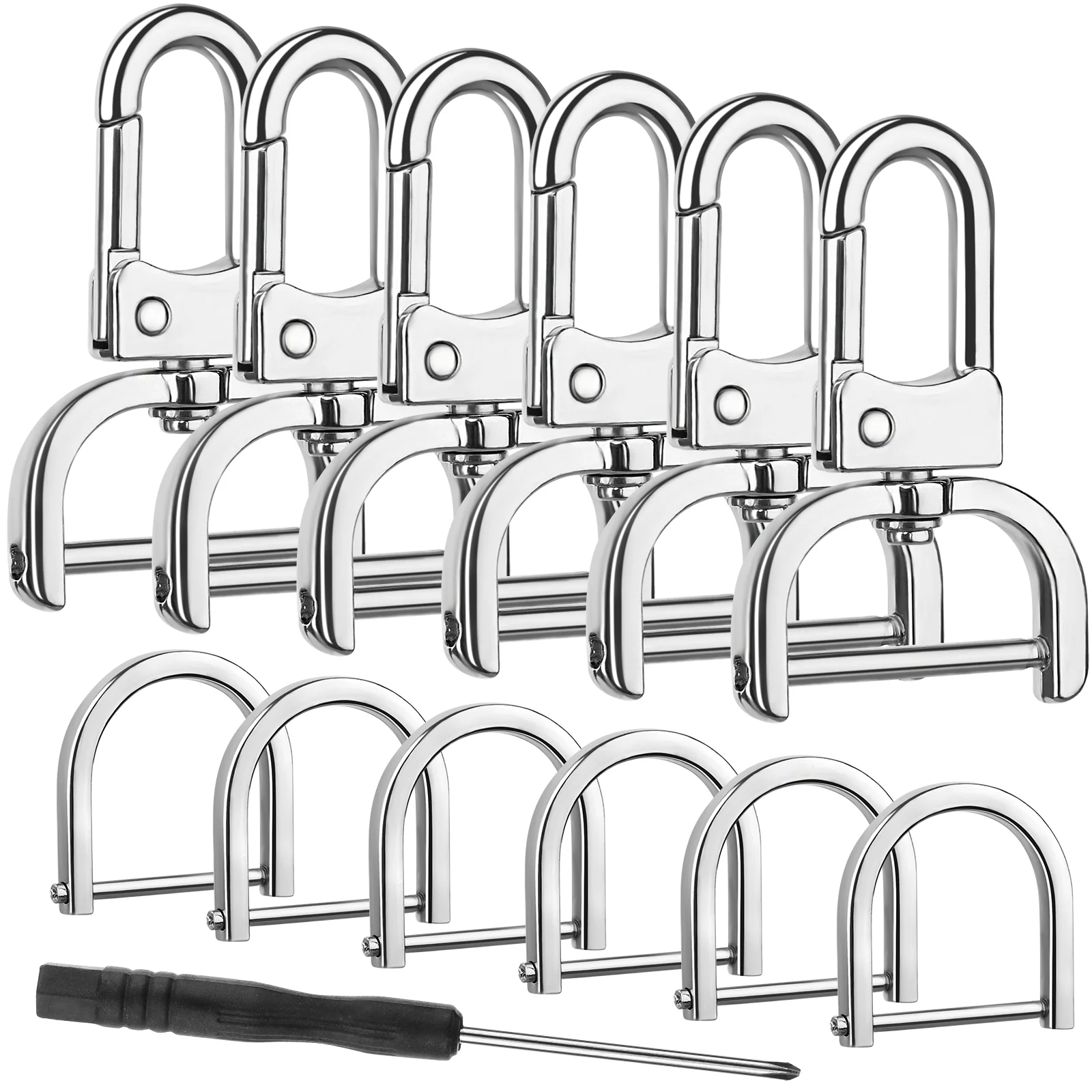 

[YU] 6 шт. съемные кошельки с карабинами, застежки с винтовой планкой, сменные D-образные кольца