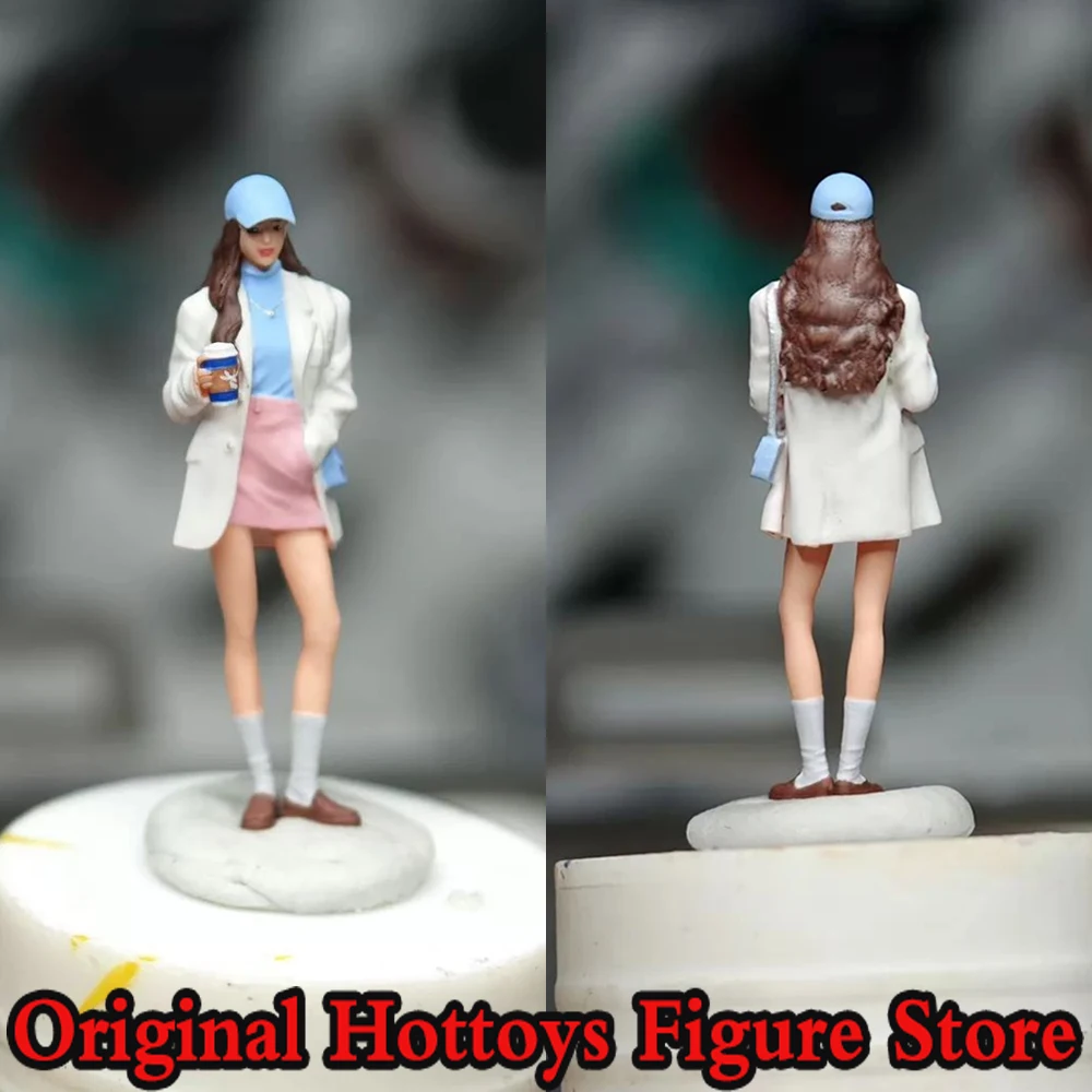 

1/64 Scale Female Soldier White Suit Beauty Mini Painting Sculpture Full Set About 2.7cm Action Figure Model Doll Collection