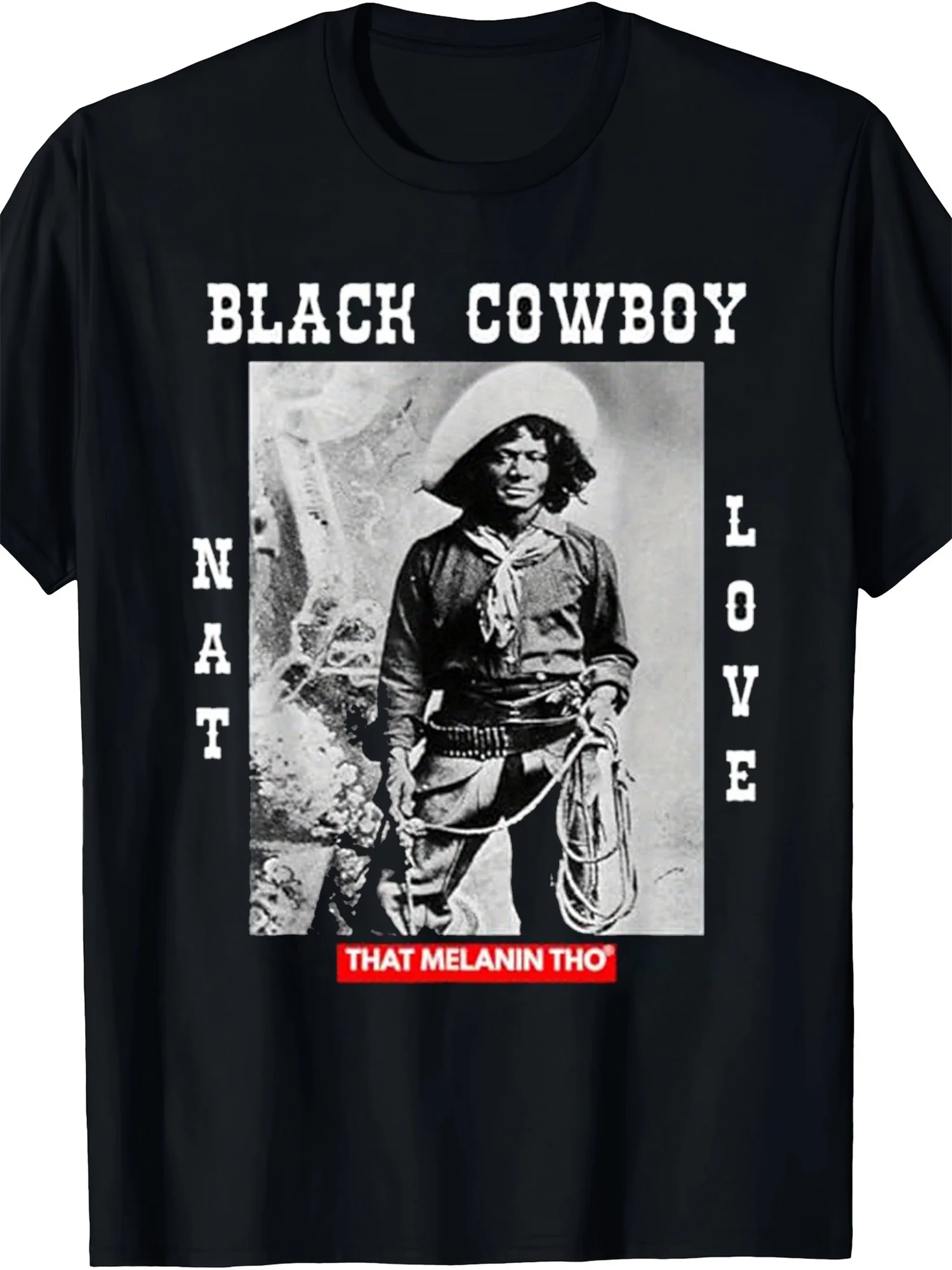 

Western Cowboy Print Men's Cotton Top, Casual Short-Sleeved Round Neck T-Shirt, Men's Outdoor Clothing