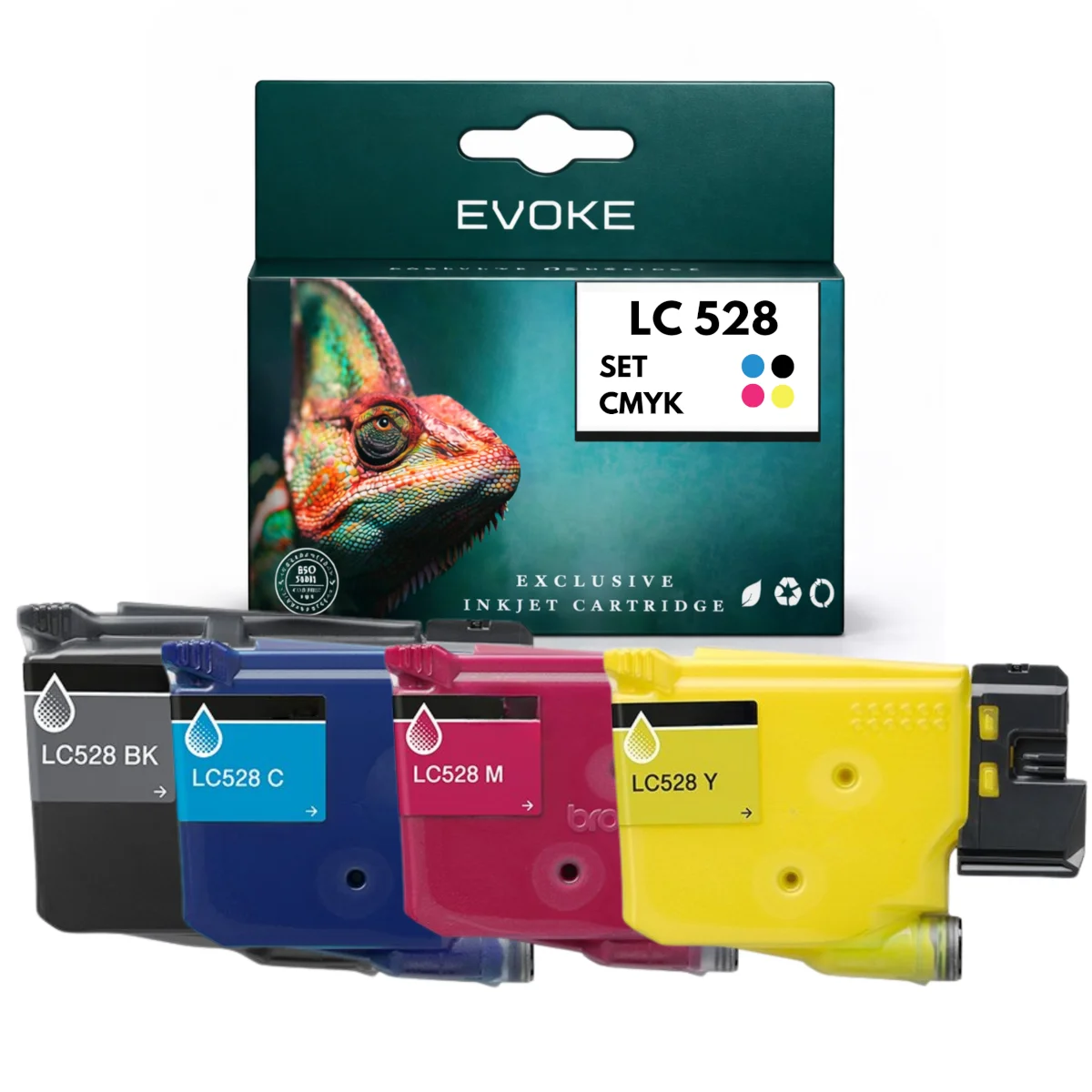 Evoke compatibele inkt voor Brother Lc-528Xl Lc528Xl Lc-528 Lc528 4X Cmyk: Zwart, Cyaan, Magenta, Geel 269 ml Mfc-J6560Dw J6760Dw J6960Dw J6975Dw J6977Dw
