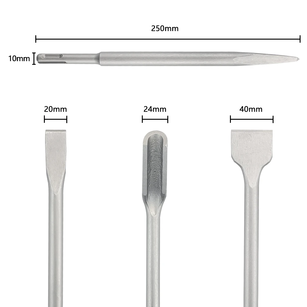 Imagem -04 - Conjunto de Cinzel Martelo Elétrico Sds Plus Shank Drill Bit Cinzel Plano do Sulco Ferramentas de Alvenaria Concreto Tijolo Parede Rocha Pcs