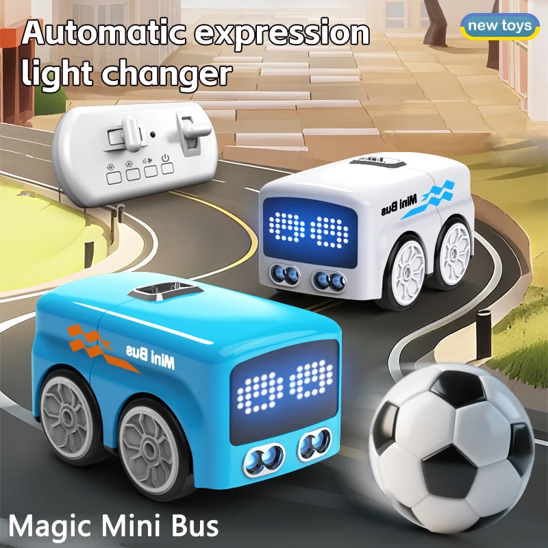 

Smart RC Magic Mini Bus Intelligent Remote Control Gesture Sensing Induction Follow Cartoon Car Animation Vehicle Toys Kids Gift