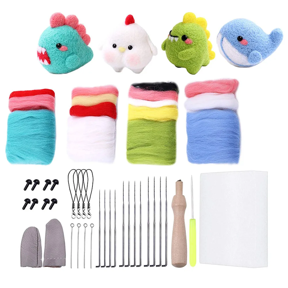 

4 Set Wool Felt Tools Starter Felting Kit Animal DIY Craft Beginner Needle