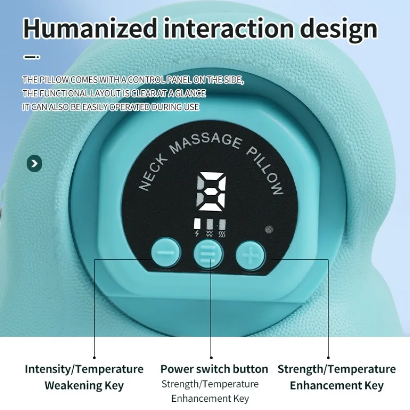 Multi Functional Vibration Massage Pillow Home Electric Neck Curvature Straightening Hot Compress Pulse Cervical Massage Pillow - view 3