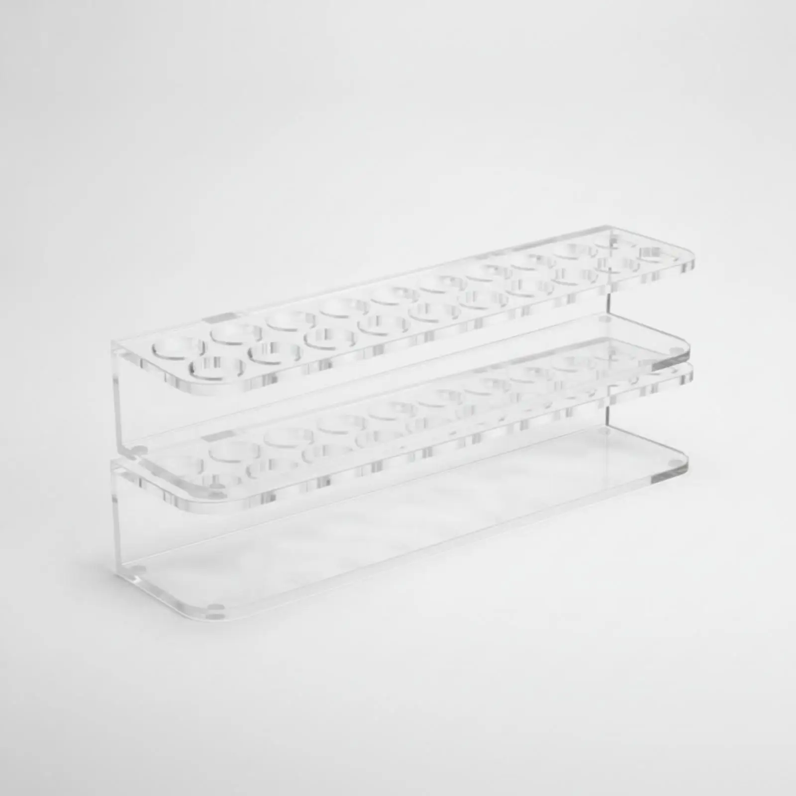 Acrylic Remedy Storage Holder Homeopathic Tube Rack Clear Two Tier Design for Desk Cabinet or Wall Installation