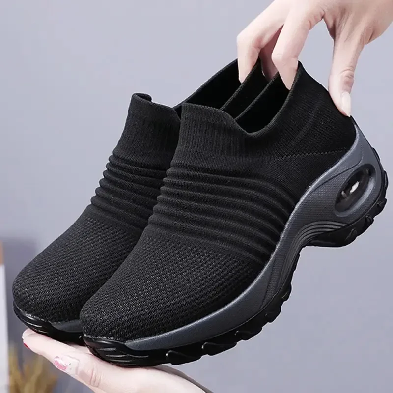 

Women Sneakers Mesh Breathable Casual Shoes Air Cushion Sport Running Shoes for Women Slip on Loafers Tennis Shoes Zapatos Mujer