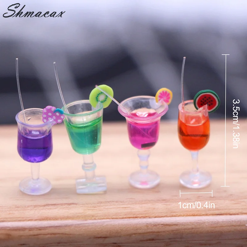 4 pz 1:6 casa delle bambole in miniatura frutta Cocktail bevande tazza modello bambini finta gioca giocattolo casa delle bambole accessori