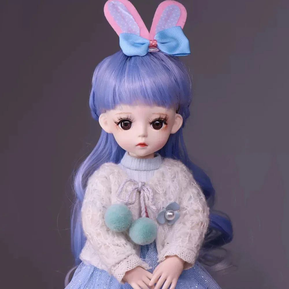 YUTOTUE 30 سنتيمتر الارتفاع لطيف فتاة دمية لعبة مع الملابس القابلة للإزالة الأحذية الباروكات مجموعة الاطفال هدية صغيرة BJD