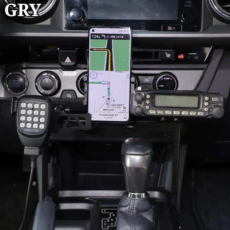 Car Center Console Phone Holder Stand GPS Navigation Bracket For Toyota Tacoma 2016-2022 Aluminum Alloy Interior Accessories