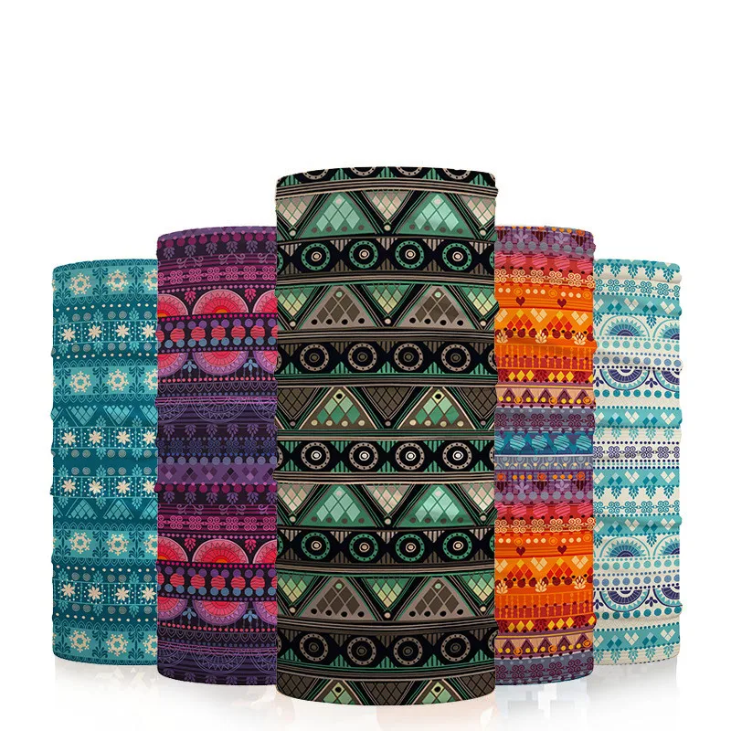 Custom Native Southwest Navajo Mexican Ethnic Aztec Geometric Print Bandana Neck Warmer Winter Ski Tube Scarf Gaiter Face Cover