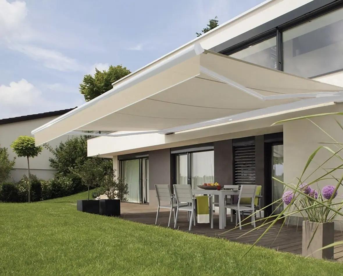 Customized Size Color Outdoor Garden Sunshade Anti Ultraviolet Rainproof Electric Manual Open Awning Coffee Shop Use Canopy