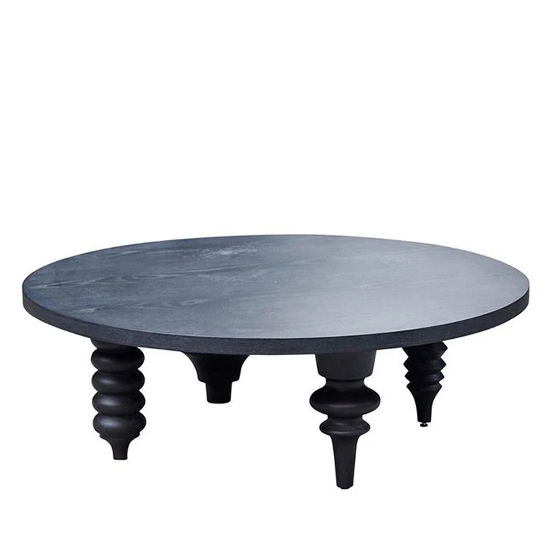 Ash wood walnut multi-legged round coffee table solid wood round spiral corner coffee table coffee table living room