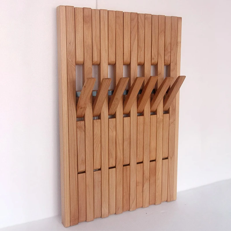 Solid Wood Coat Rack Entrance Hall Clothes Hanger Wall Mounted Clothing Storage Hanging Hook Creative Piano Key Coat Racks