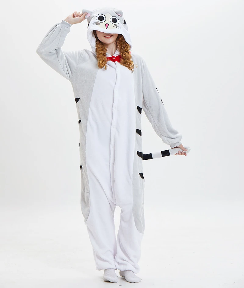 Anime Cartoon Flannel One-piece Sleepwear Unisex Adult Kids Animal Jumpsuit Pyjamas Onesies Nightgown Homewear Cosplay Costume