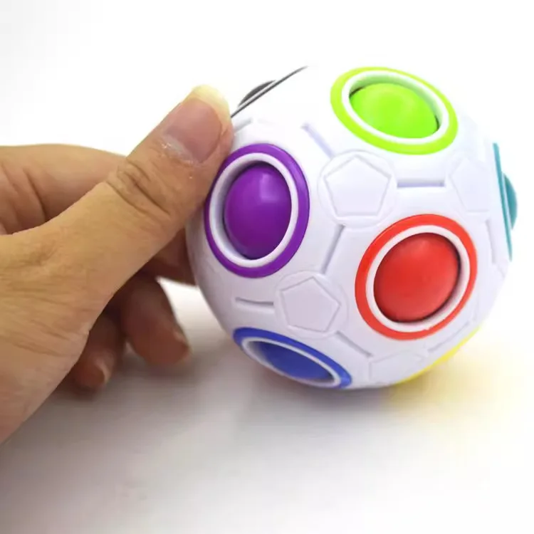 Vibrant Antistress Cube Rainbow Ball Football Magic Cube Educational Intelligence Memory Observation Boost Stress Reliever Toy