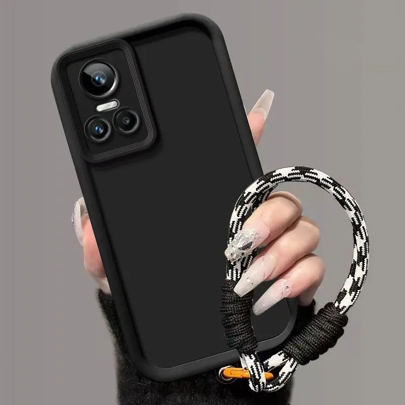 Realme GT Neo3 케이스 Realme GT NEO2 전화 케이스 Realme GT2 gt 5G Realme gt neo2T 소프트 충격 방지 커버 안티 손실 교수형 로프