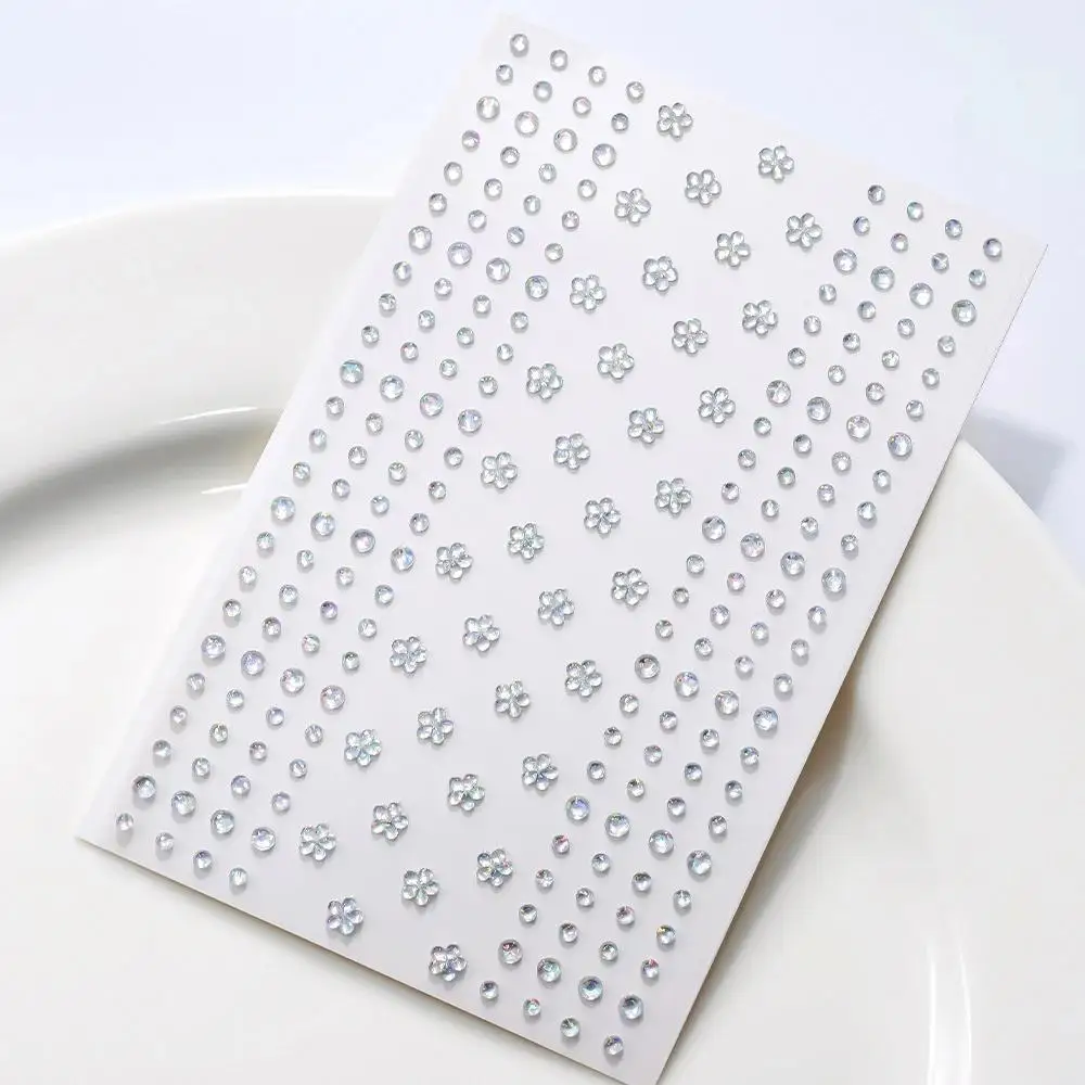 Mini Flowers Face Makeup Faux Diamond Stickers