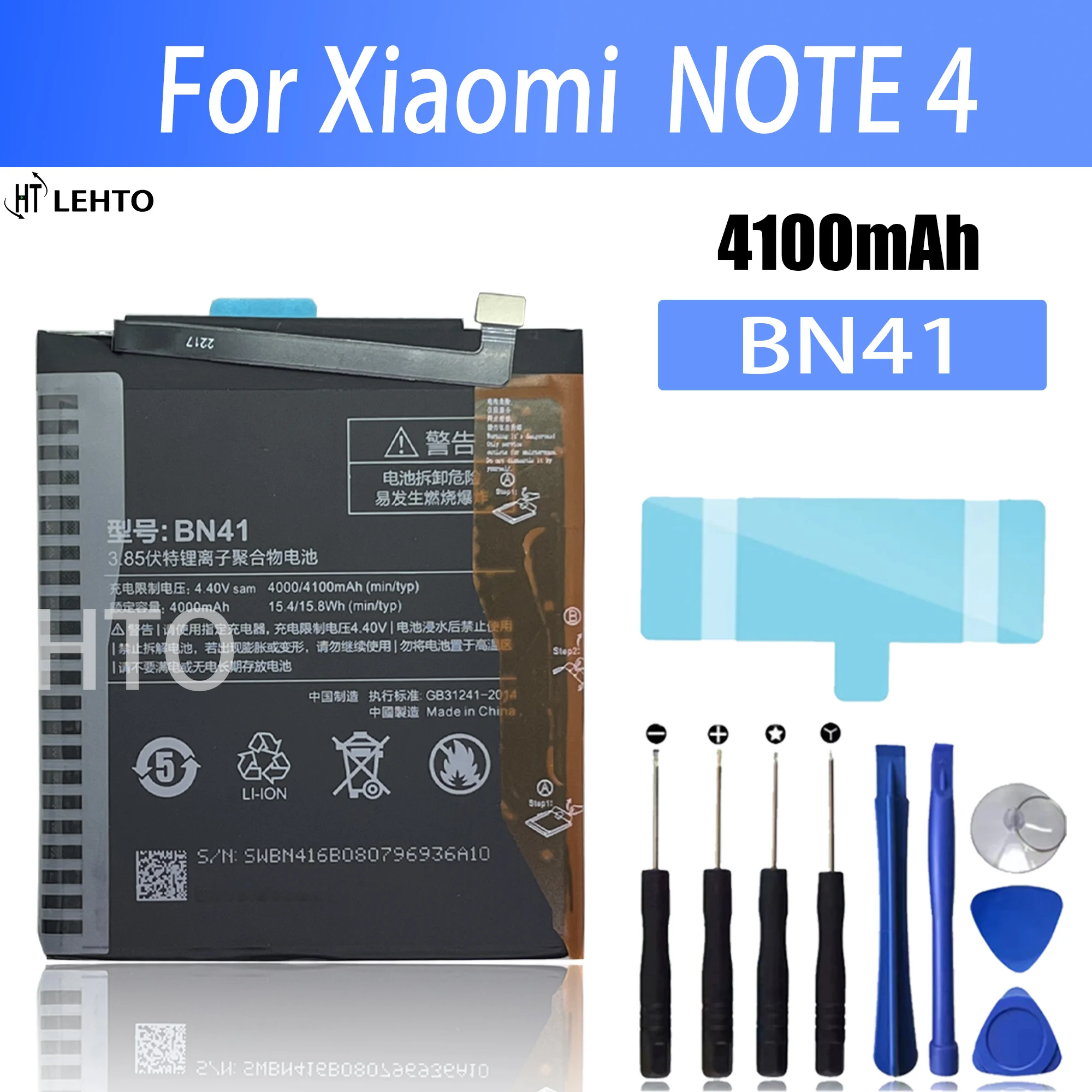 

100% New Original BN41 Battery For Xiaomi Redmi note4 Phone Replacement Bateria