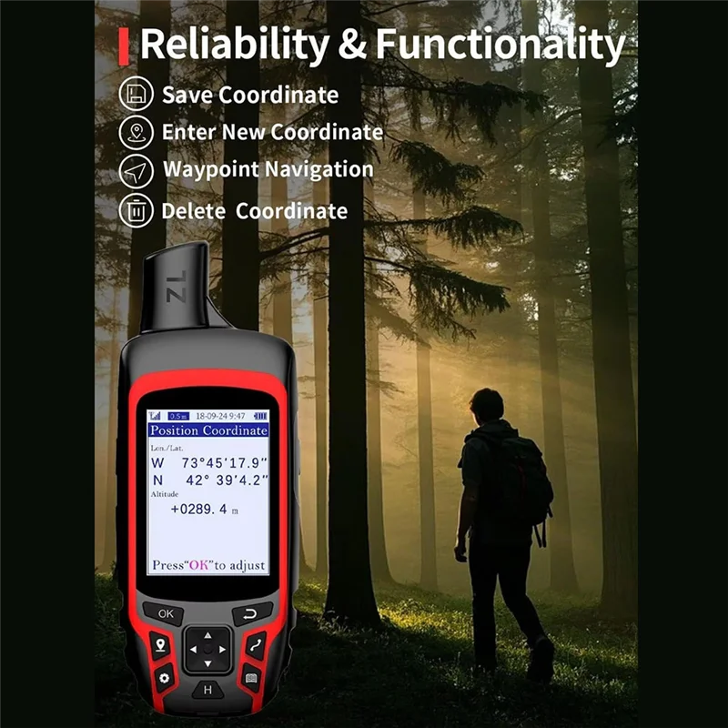 A37T-A6 GPS Handheld Navigator For Hiking, Multi-GNSS Support, Rugged Design For Camping, Hunting
