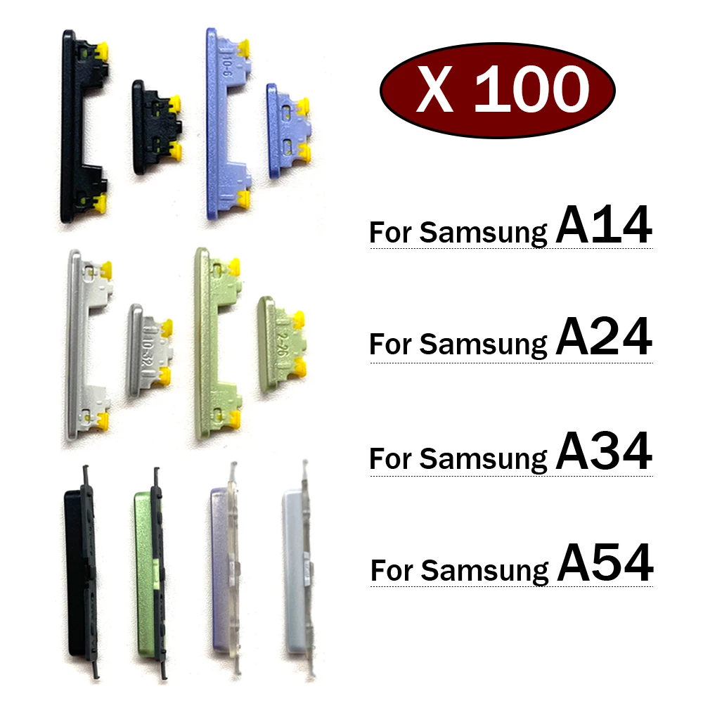 100Pcs, Volume Power Button Side Key For Samsung A14 A24 A34 A54 4G 5G Replacement Part Mobile phone accessories