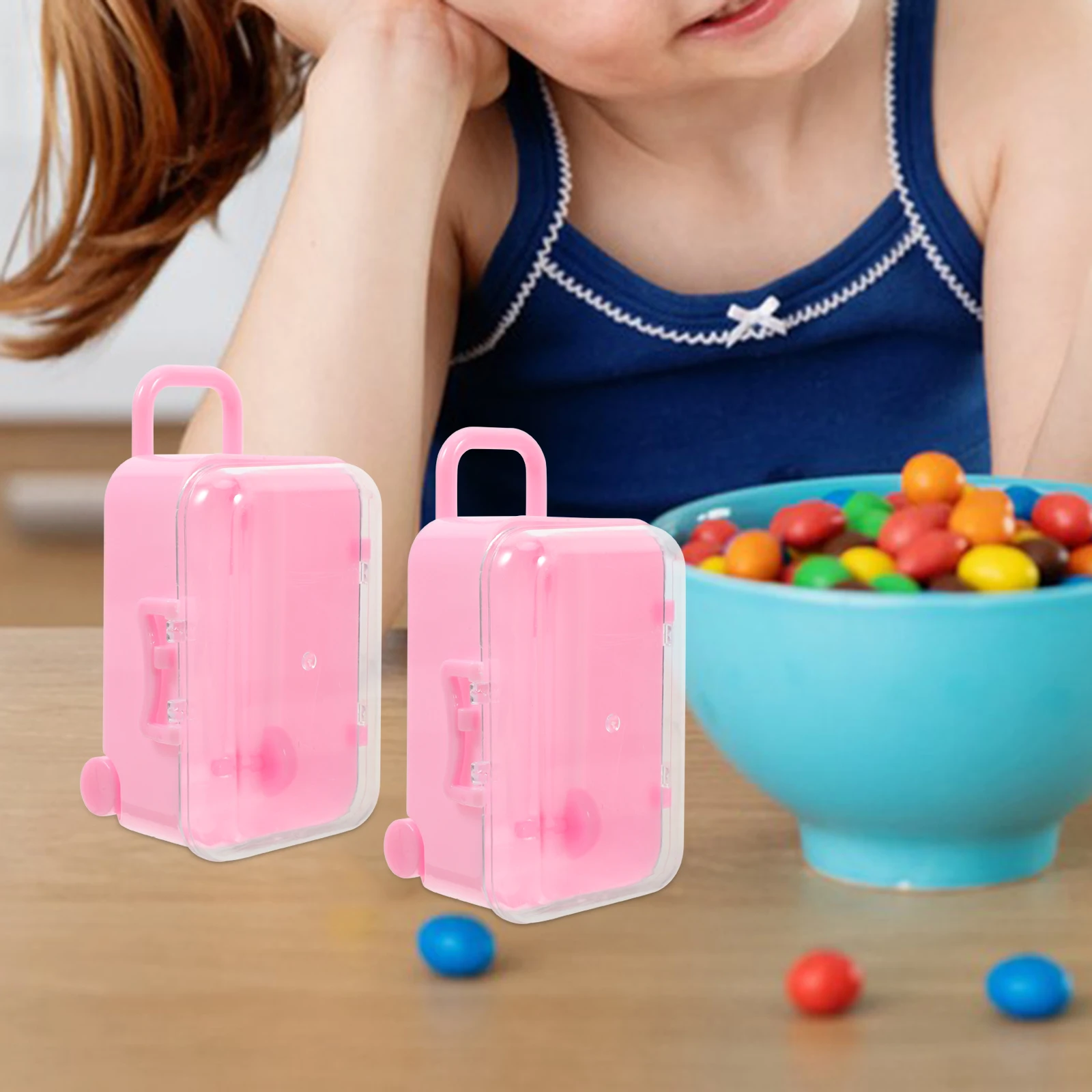 

12 Pcs Miniature Suitcase Candy Box Clear Cookie Boxes Travel Luggage Party Favor Versatile Storage Container Lightweight