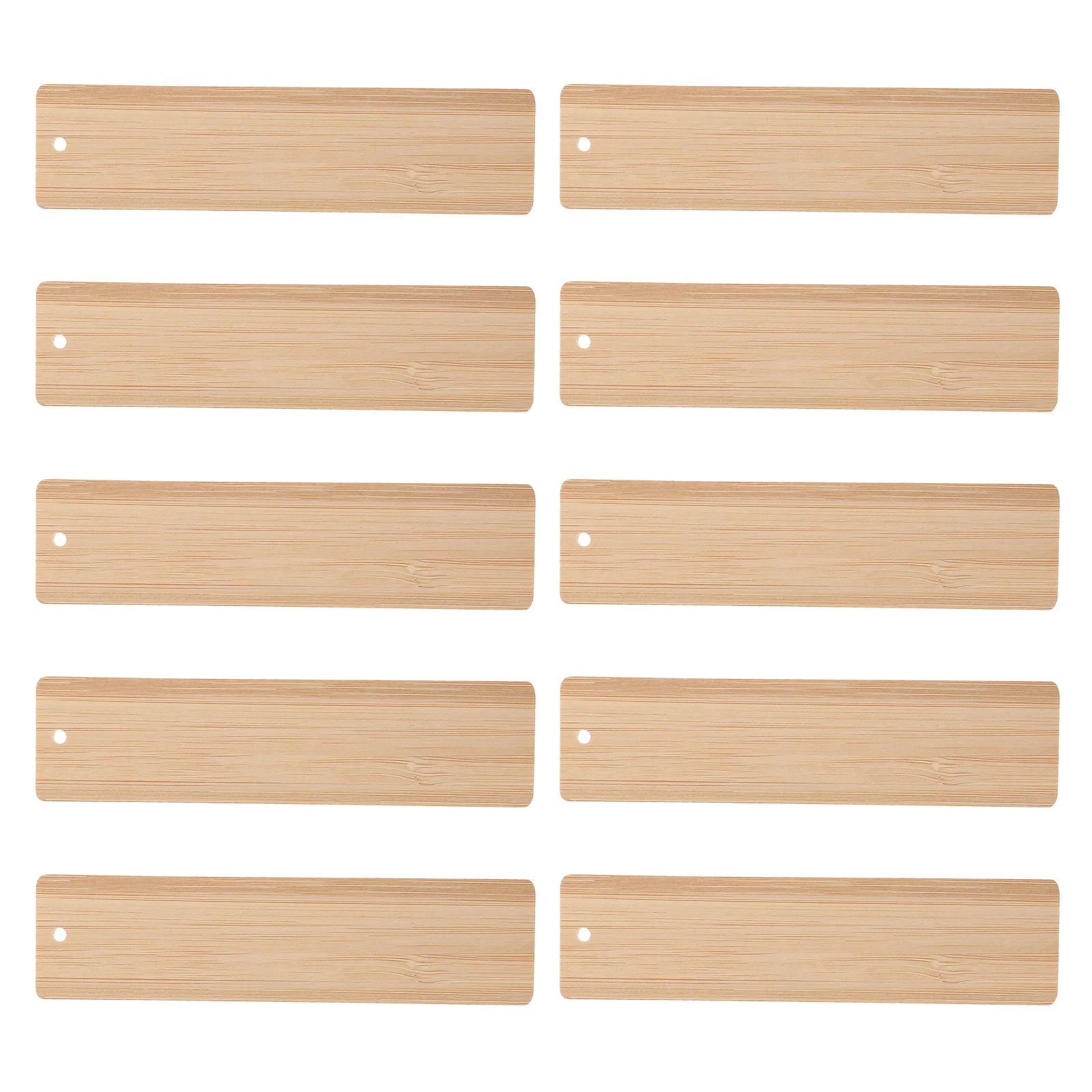 10 Pcs DIY Bamboo Wood Bookmark Craft Tag Blank Ornaments Decor Decorations Label with Holes Child