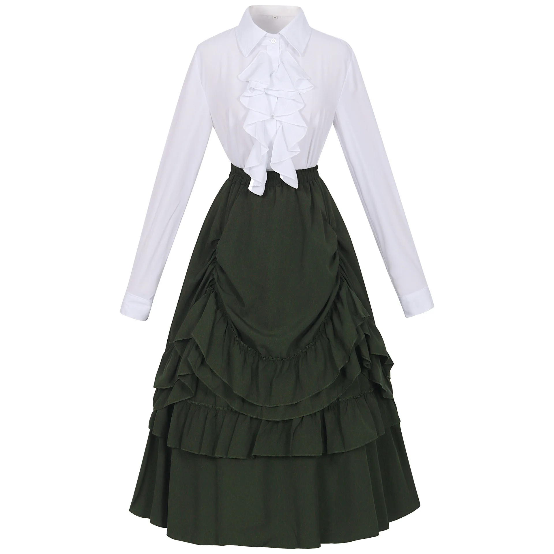 Gothic Victorian Style Skirt Set Christmas Cosplay Costume Dance Performance Women's Traditional Clothing Stage Props
