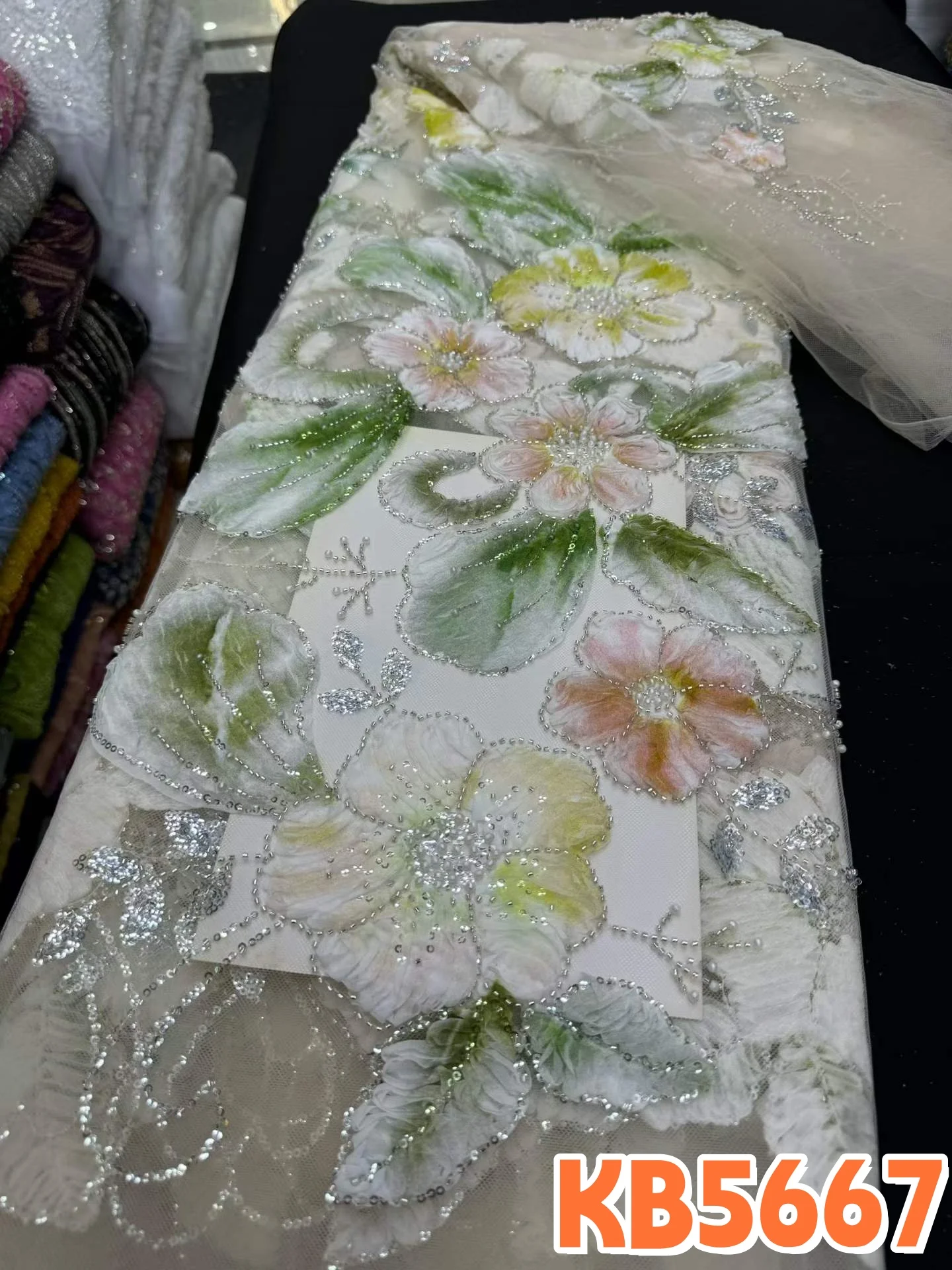 YALISI Oliver Green Beads Lace - Embroidery Abaya ulasan dan harga