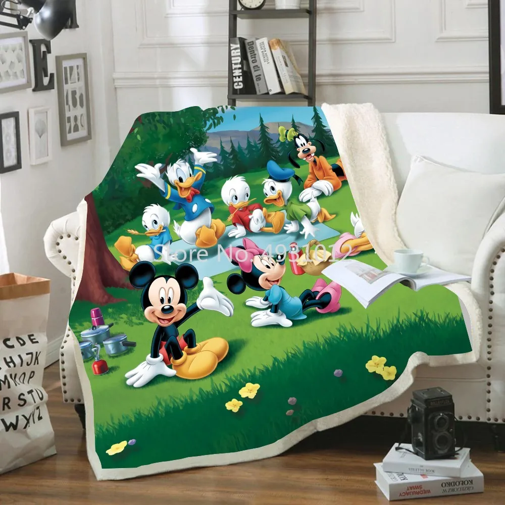 

Disney Minnie Mickey Mosue Baby Blanket Throw Sofa Bed Cover Single Twin Bedding for Boy Girl Children Gift Custom Blankets