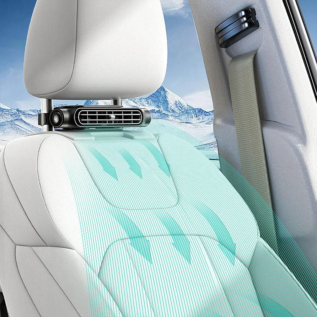 

Car Seat Fan Car Headrest Cooling Air Fan 3000mAh 3 Speeds Adjustable Car Neck Cooler Rear Seat Ventilator for Front Rear Seat