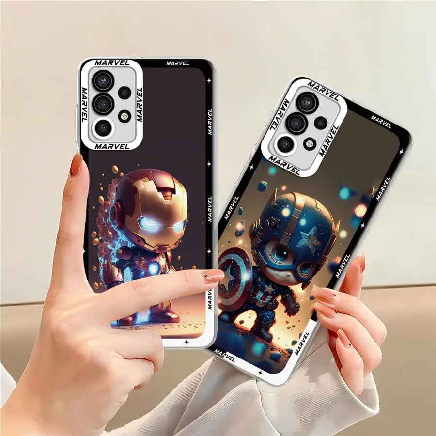 Cartoon AI Marvel Ironman Phone Case for Samsung Galaxy A35 A55A53 A54 A73 A34 A33 A25 A24 A13 A14 A15 Soft Transparent Cover