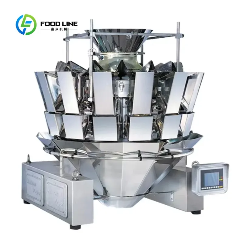 Customized Commercial 14 Head Multihead Weight Automatic Weigh Fill Seal Packaging Machine for Potato Flour Cookie Chips Food