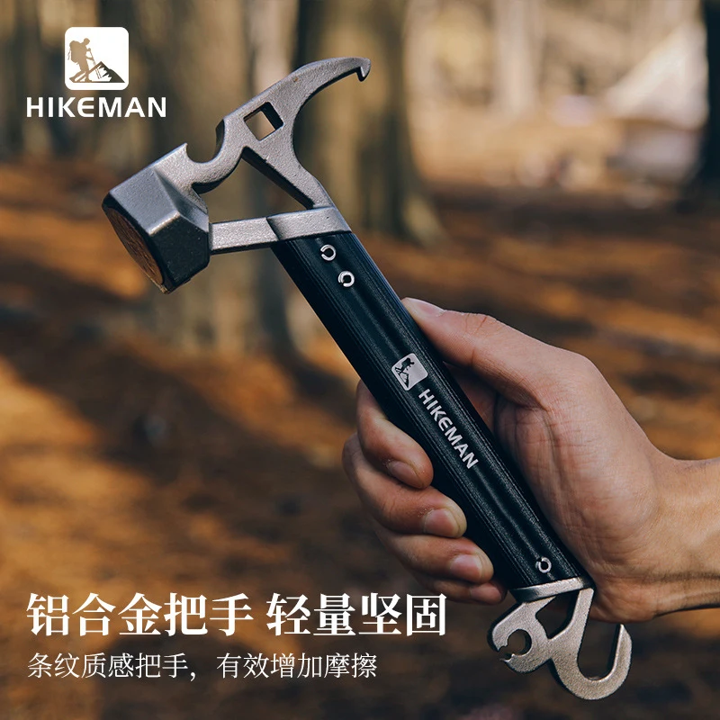 hikeman ground stake hammer outdoor aluminum alloy hammer camping equipment multi-functional camping hammer stake puller